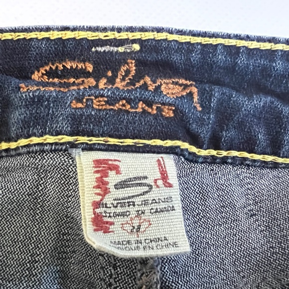 Silver Jeans Womens 28 x 33 Tuesday Low Rise Embroidered Boot Cut Dark Wash Blue - Picture 6 of 16